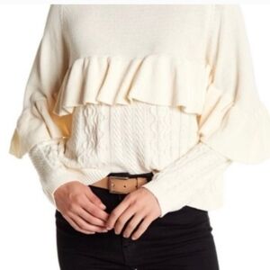 Anthropologie Project Naadam Ivory Sweater‎